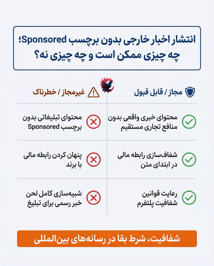 انتشار اخبار خارجی بدون Sponsored